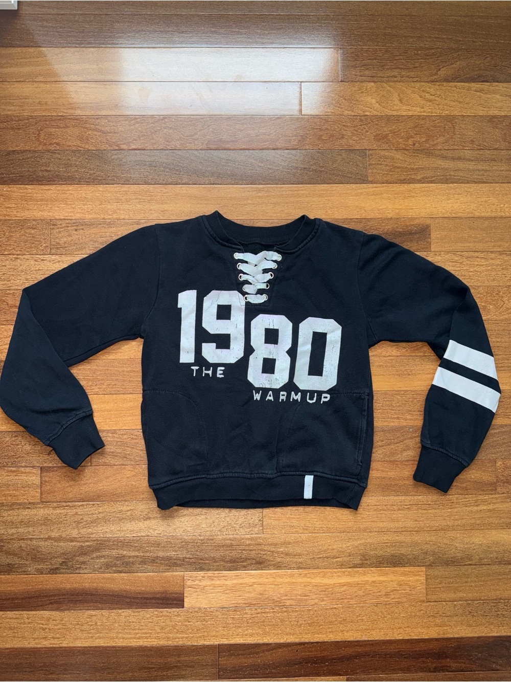Jessica Simpson Black Crewneck Sweatshirt with White '1980' Graphic
